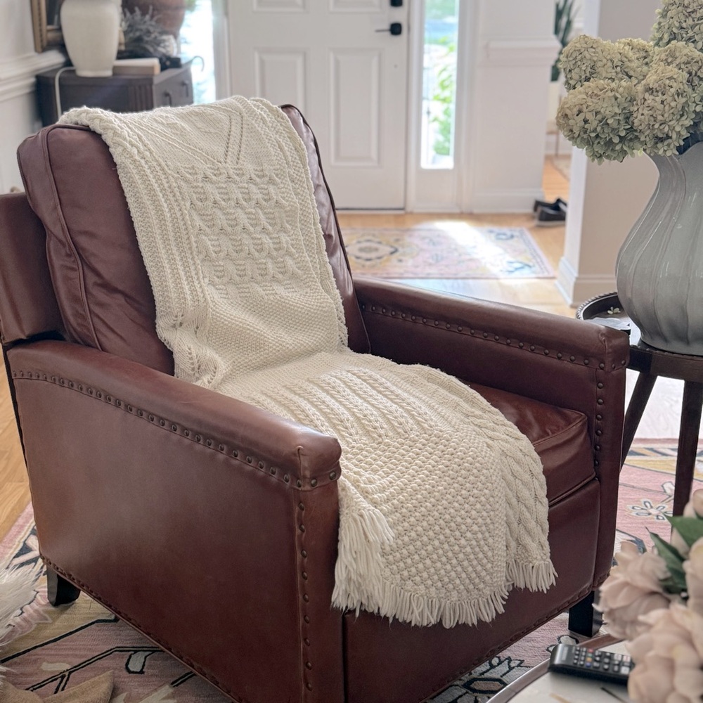 Vintage Hand Made crocheted  blanket / throw